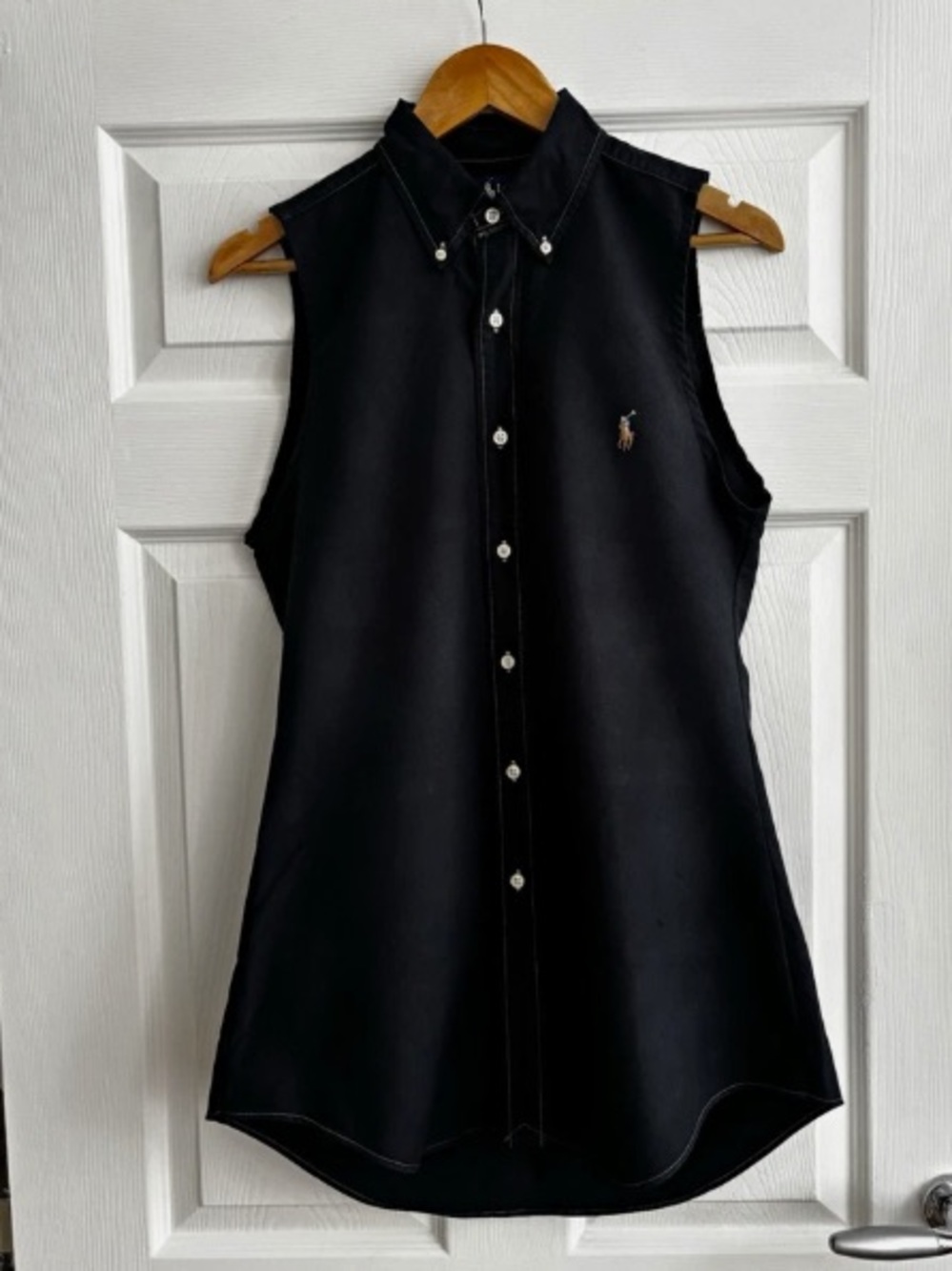 Polo by Ralph Lauren Black Sleeveless Button-Down with Polo Pony